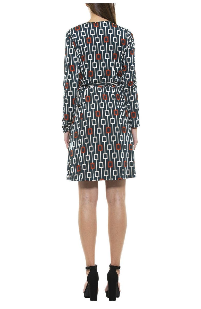 Alexia Admor Geo Printed Wrap Dress, Alternate, color, 