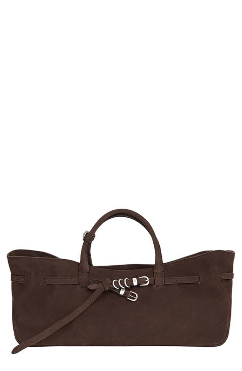 Grandma Buckle Suede Shoulder Bag