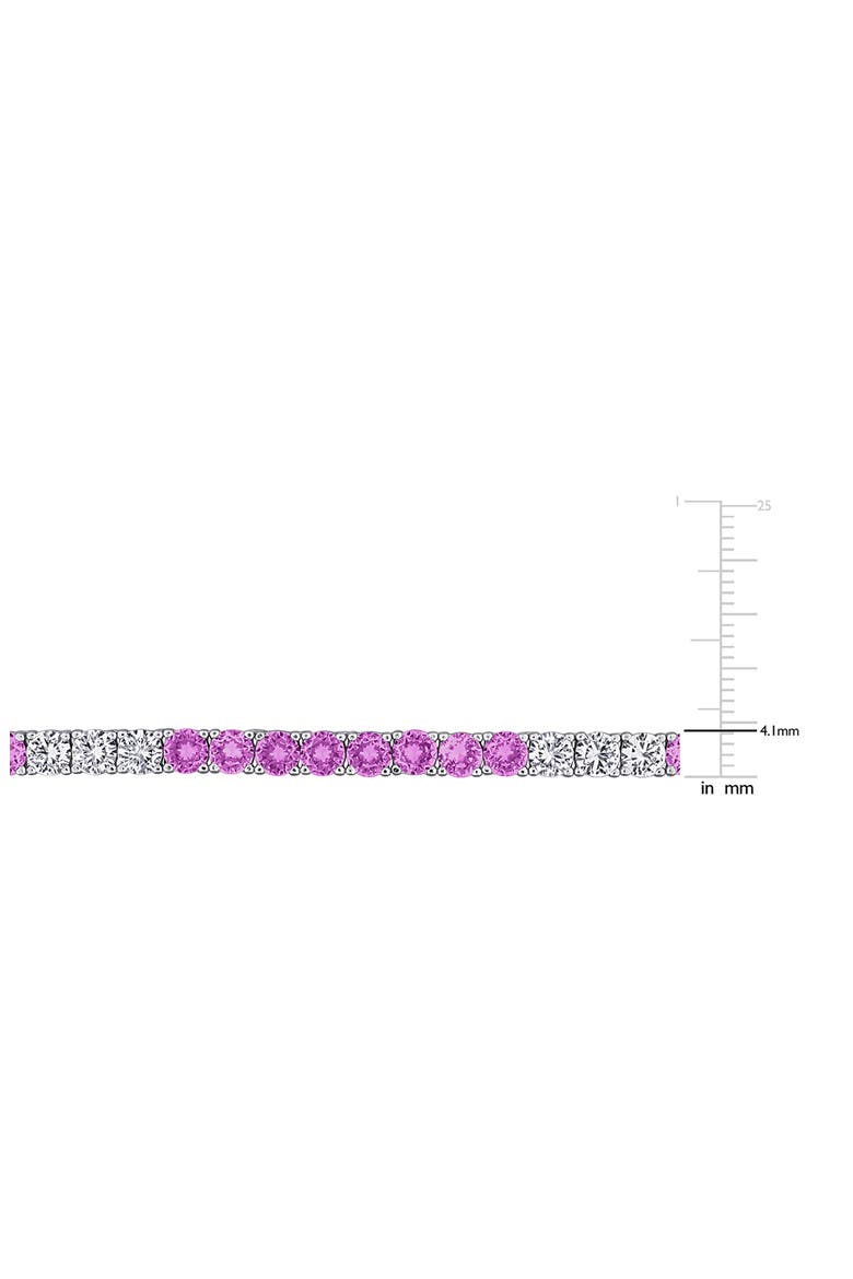 Lab Grown Pink & White Sapphire Bracelet & Necklace Set, Alternate, color, PINK