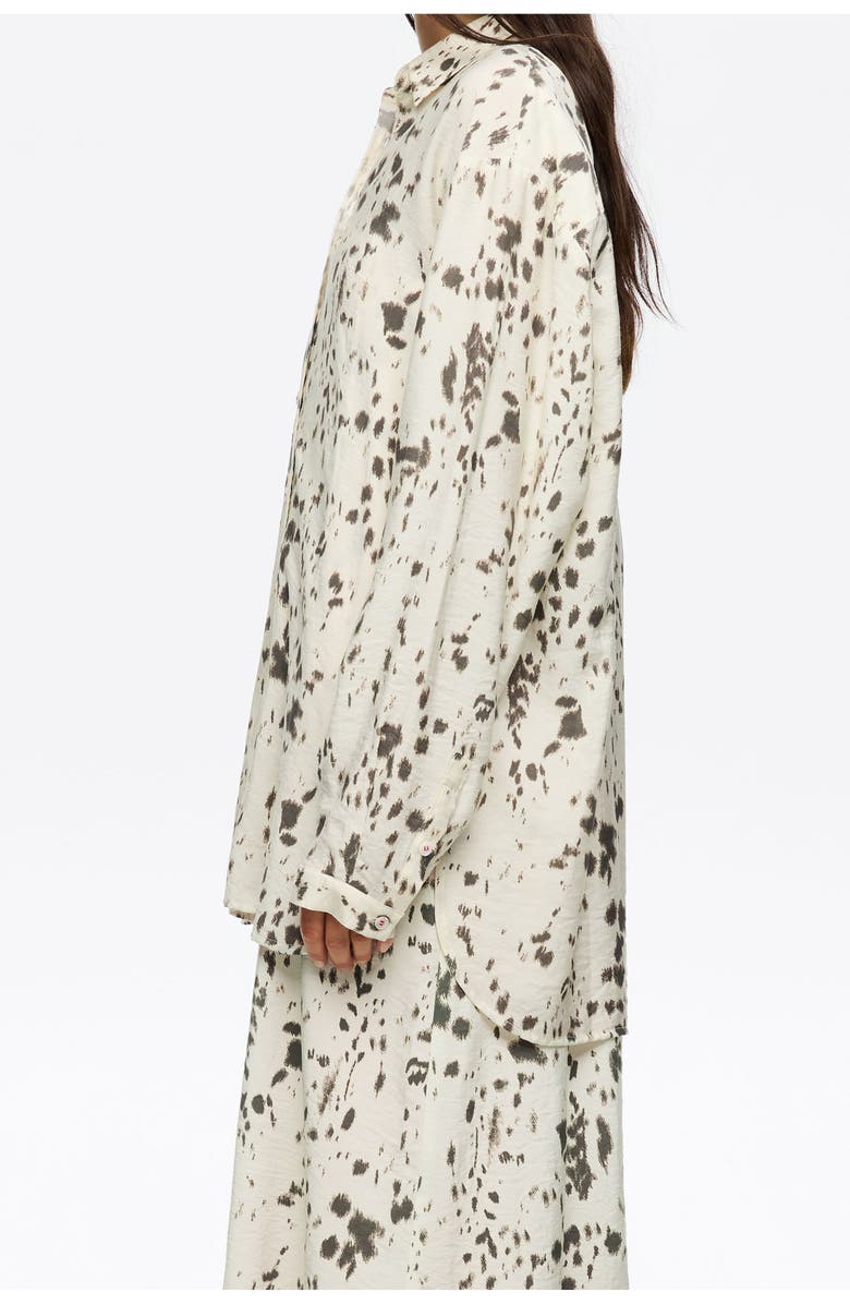 Bimba y Lola Lynx Straight Cut Shirt, Alternate, color, Lynx Ivory