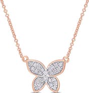 DELMAR Diamond Butterfly Pendant Necklace - 0.13ct.