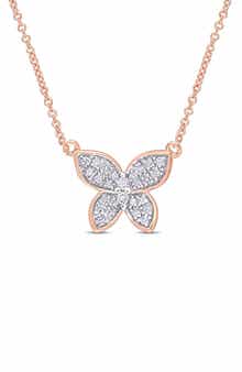 DELMAR Diamond Butterfly Pendant Necklace - 0.13ct.