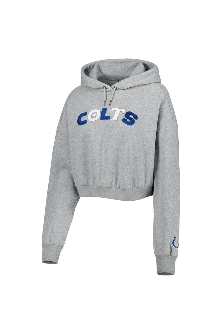 Women's The Wild Collective Gray Indianapolis Colts Cropped Pullover Hoodie, Alternate, color, Heather Gray