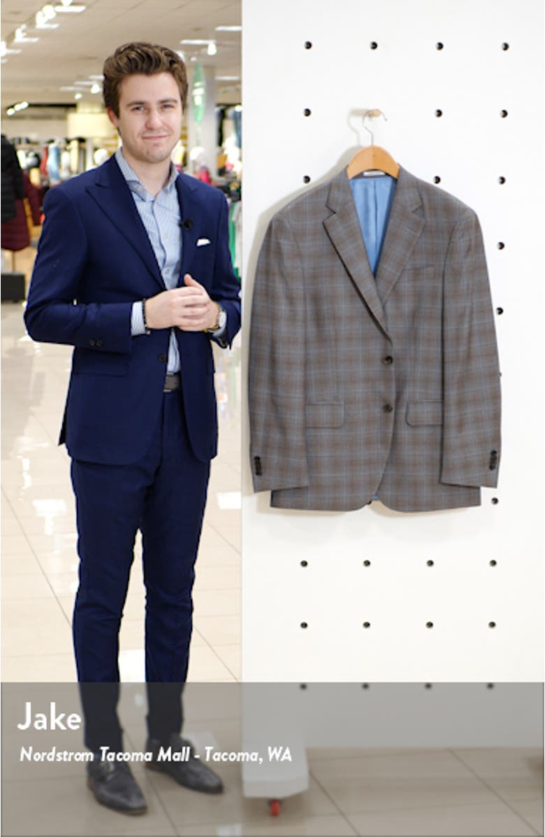 Flynn Classic Fit Plaid Wool Sport Coat, sales video thumbnail
