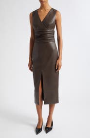 Toccin Fabiana Faux Leather Midi Dress