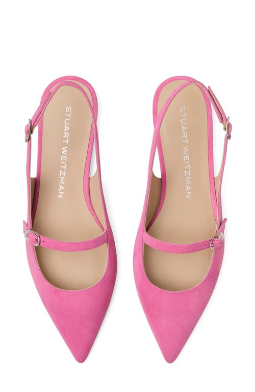 Stuart Weitzman Emilia Suede Mary Jane Slingback Ballerina Flats