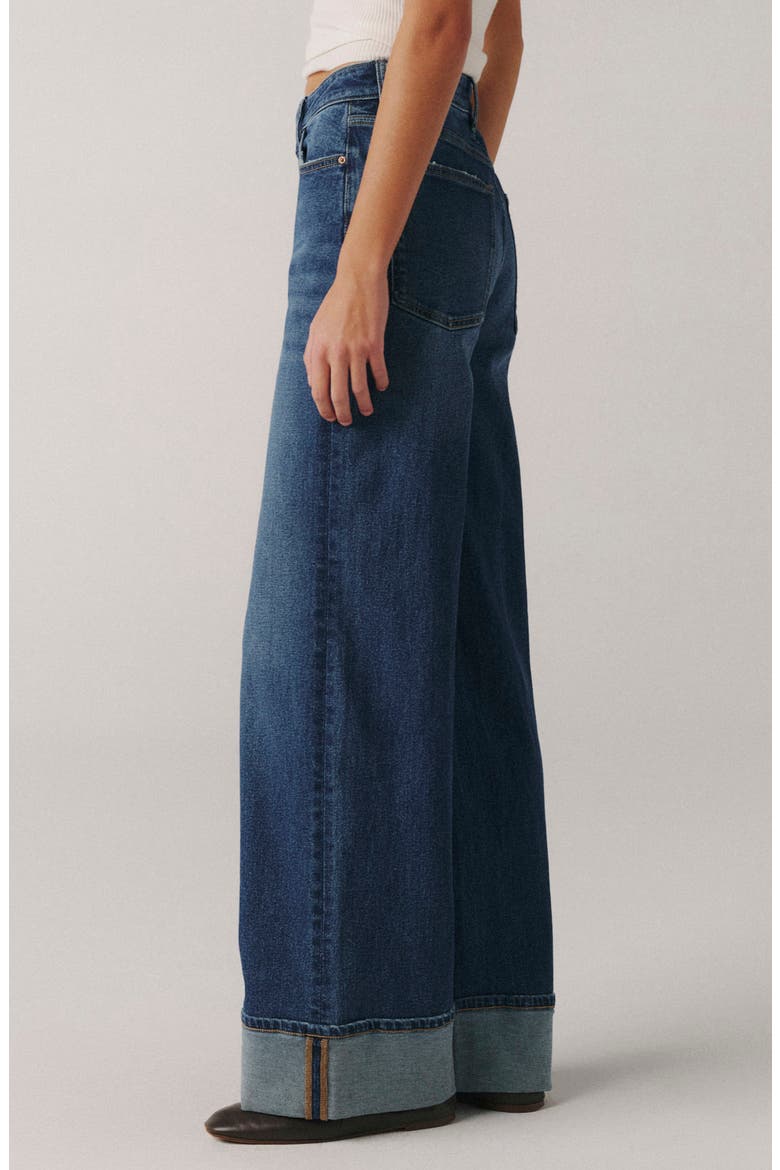 NCE High Waist Wide Leg Jeans, Alternate, color, DOUBLE CUFF