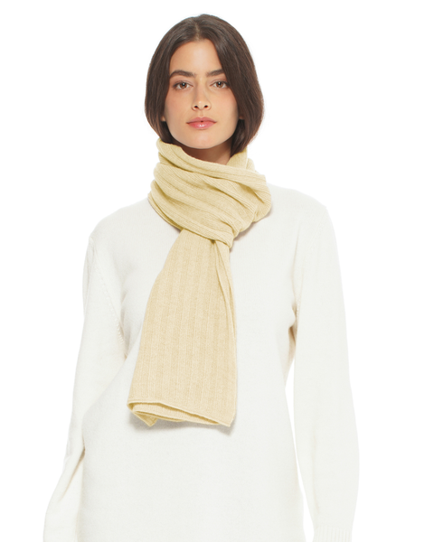 Pure Cashmere Plush-Ribbed Scarf