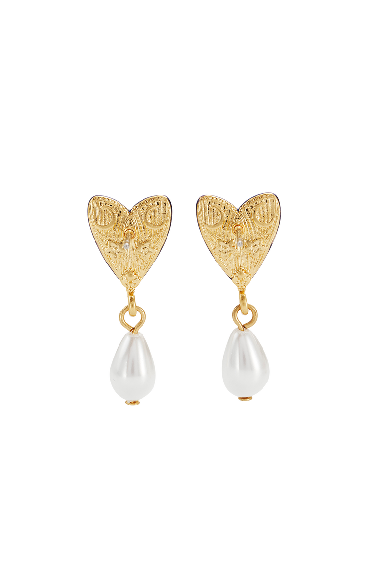 Jasmine Moon Butterfly & Pearl Earrings, Alternate, color, Gold