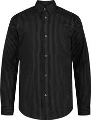 Calvin Klein Kids' Dobby Stripe Stretch Long Sleeve Button-Up Shirt