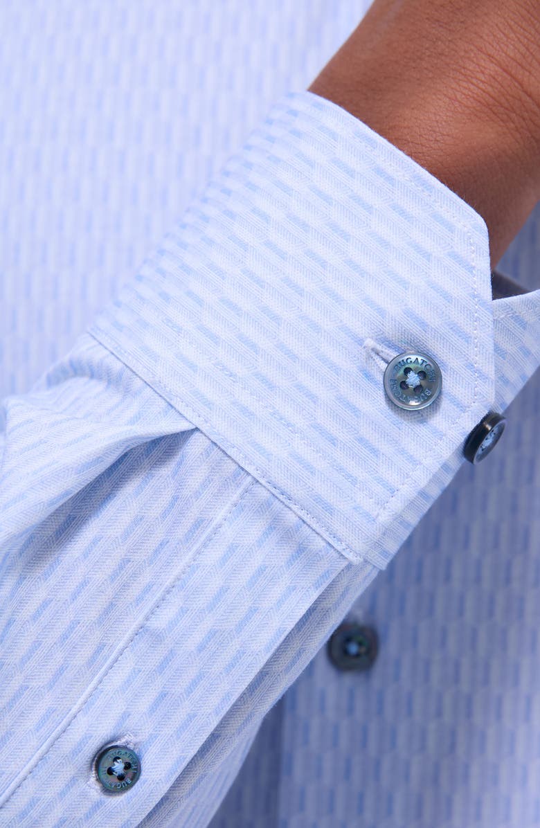 Bugatchi James OoohCotton<sup>®</sup> Geo Print Button-Up Shirt, Alternate, color, Air Blue