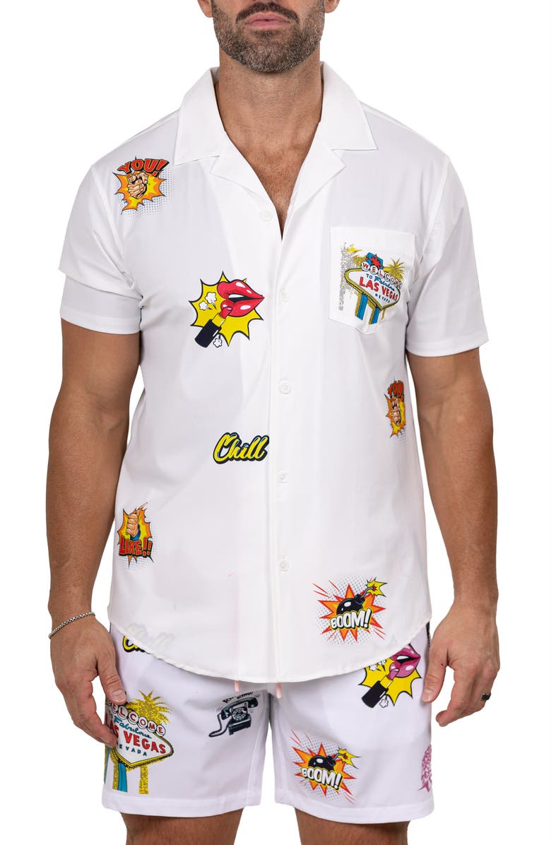 Maceoo Marthy White Camp Shirt, Main, color, 