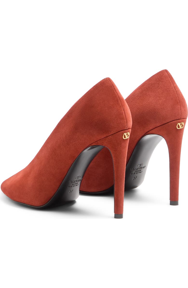Valentino Garavani Open Toe Révélé Suede Pump, Alternate, color, Rust