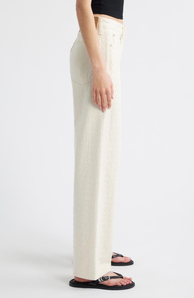 rag & bone Logan Textured Mid Rise Wide Leg Jeans, Alternate, color, 