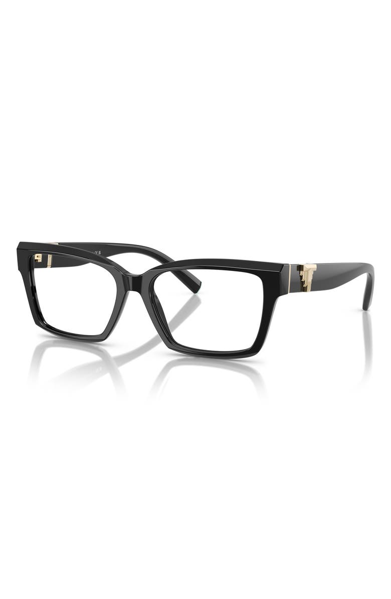 Tiffany & Co. 54mm Square Optical Glasses, Alternate, color, Black / Demo Lens