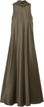 Reiss Fae Drape Sleeveless Satin Gown