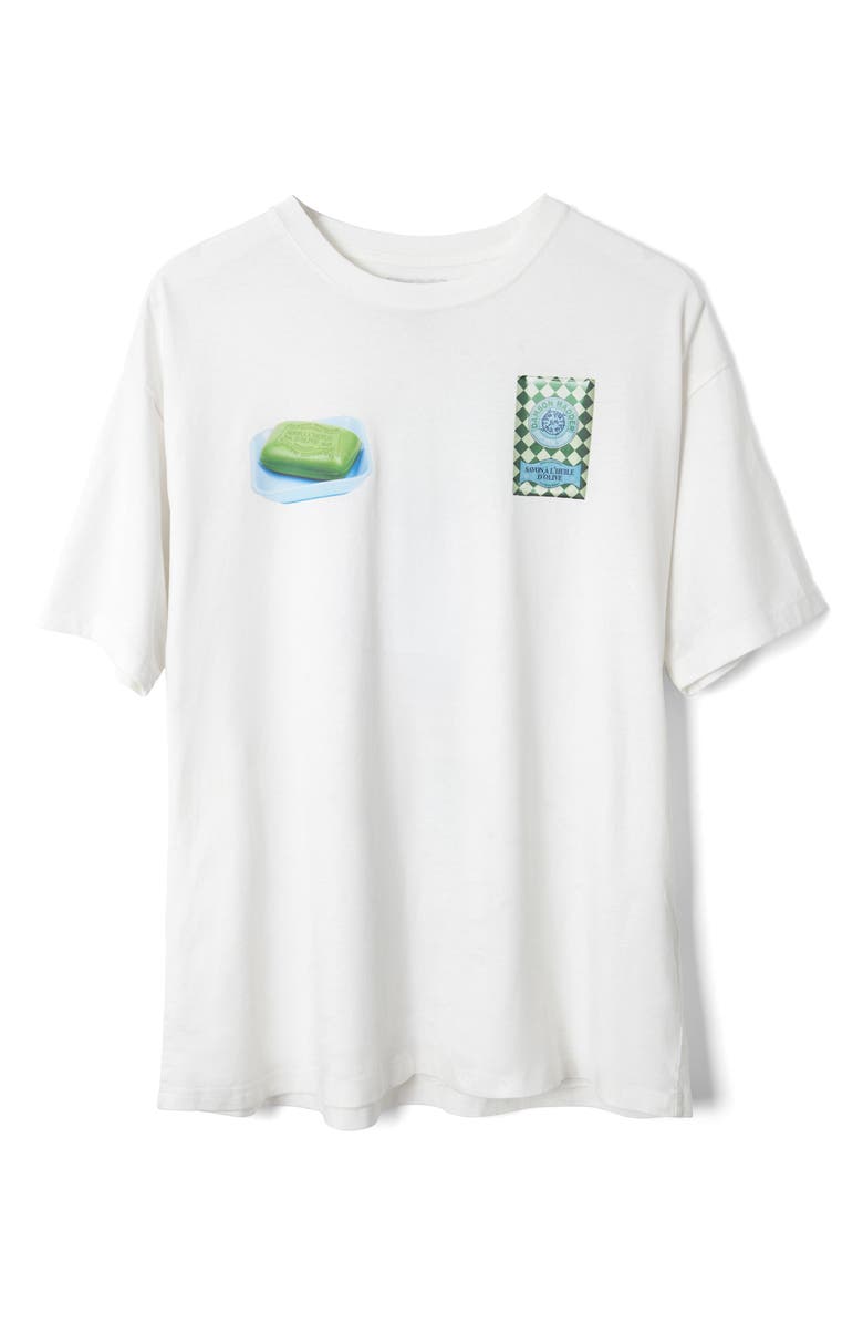 Damson Madder Savon Cotton Graphic T-Shirt, Alternate, color, White