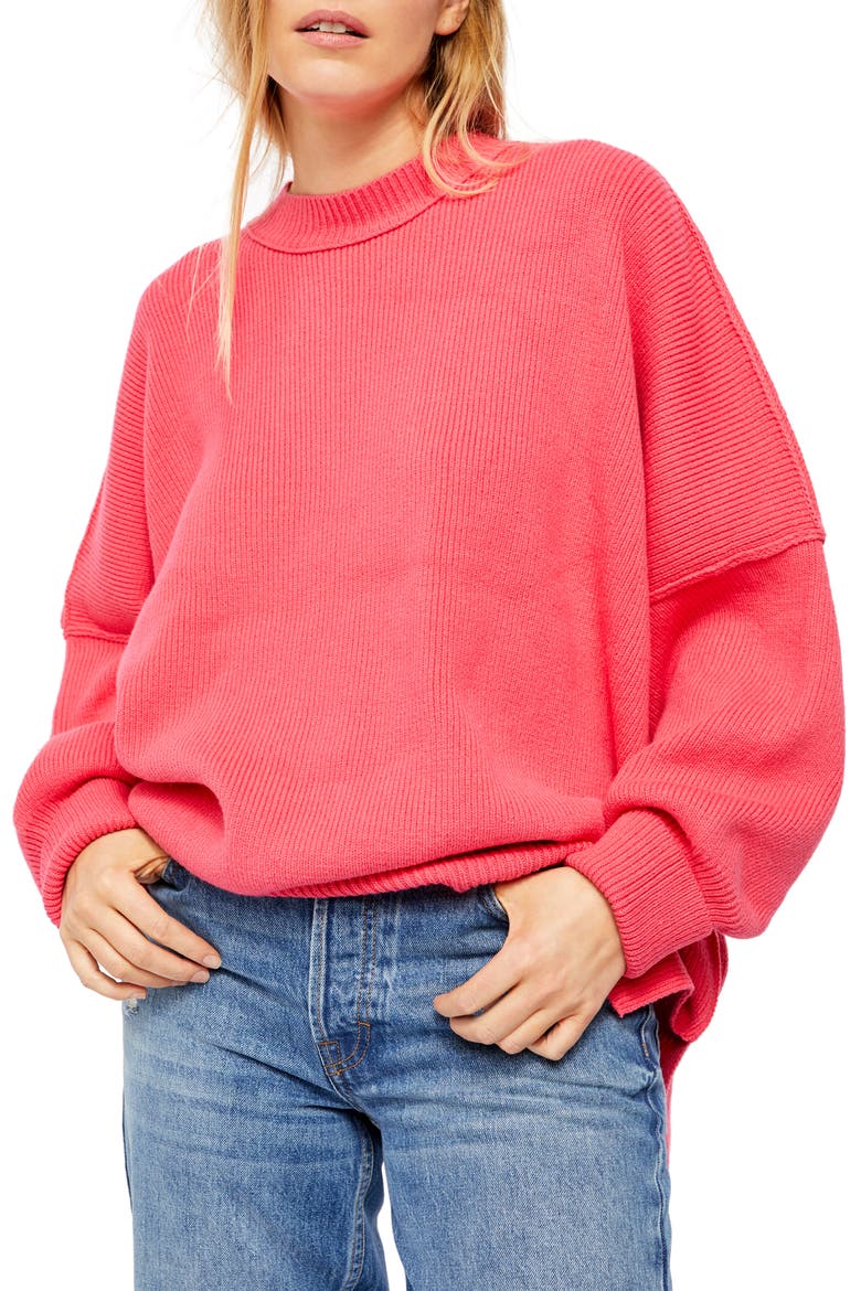Easy Street Tunic Sweater, Main, color, HOT PINK