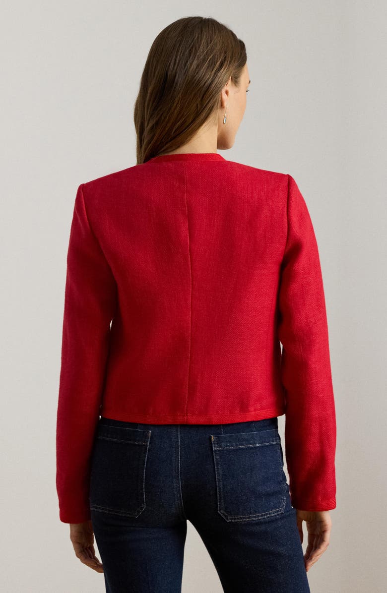 Lauren Ralph Lauren Linen Herringbone Jacket, Alternate, color, Cruise Red