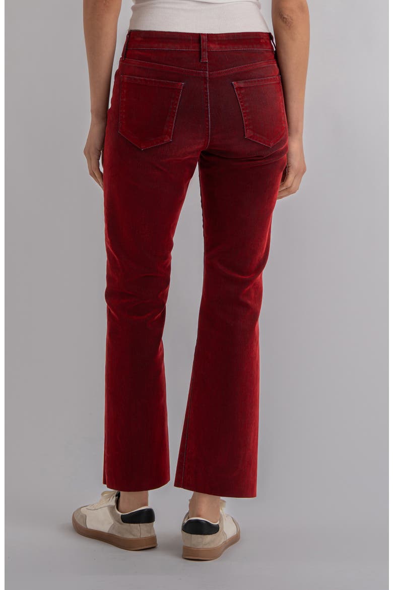 Kelsey Fab Ab Raw Hem Ankle Flare Jeans, Alternate, color, RED