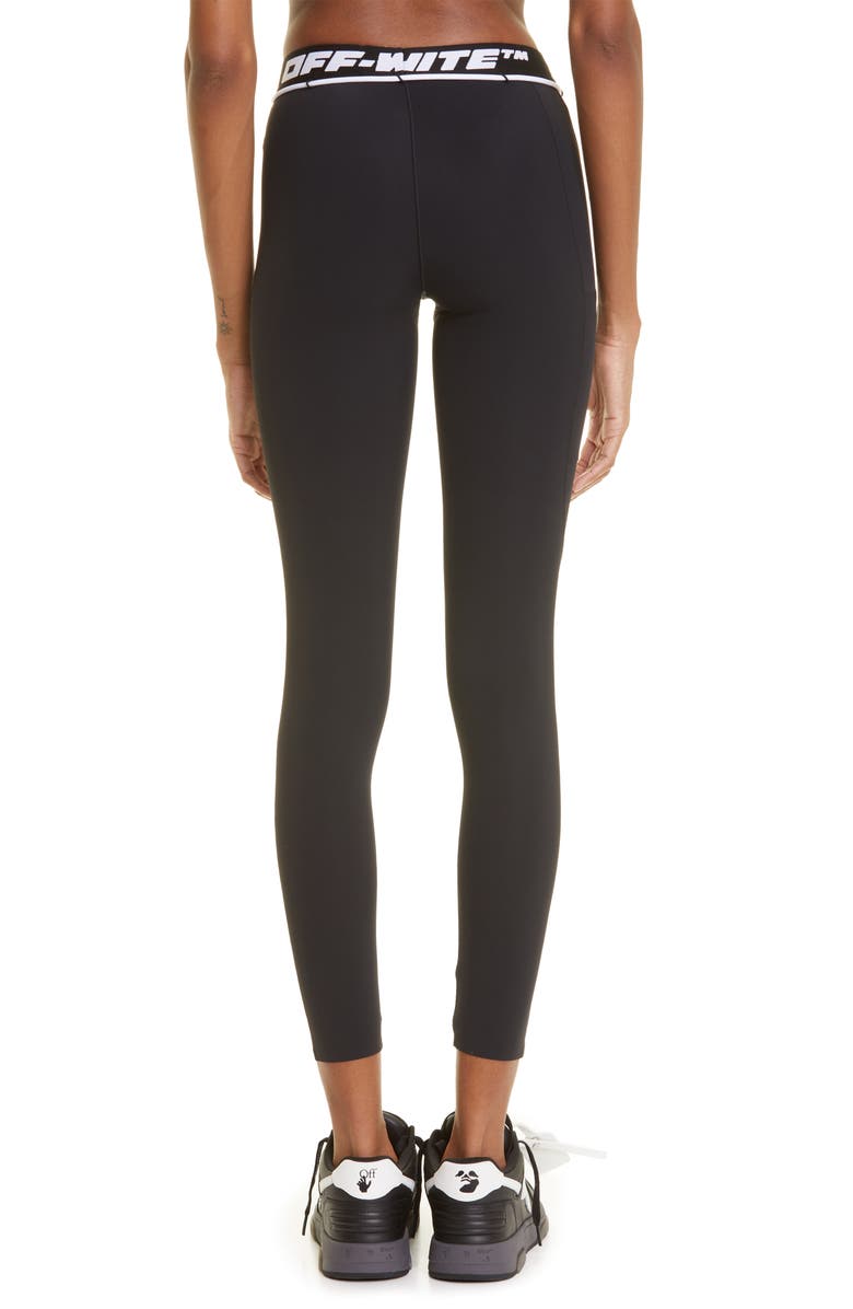 Off-White Athletic Logo Band Leggings, Alternate, color, 