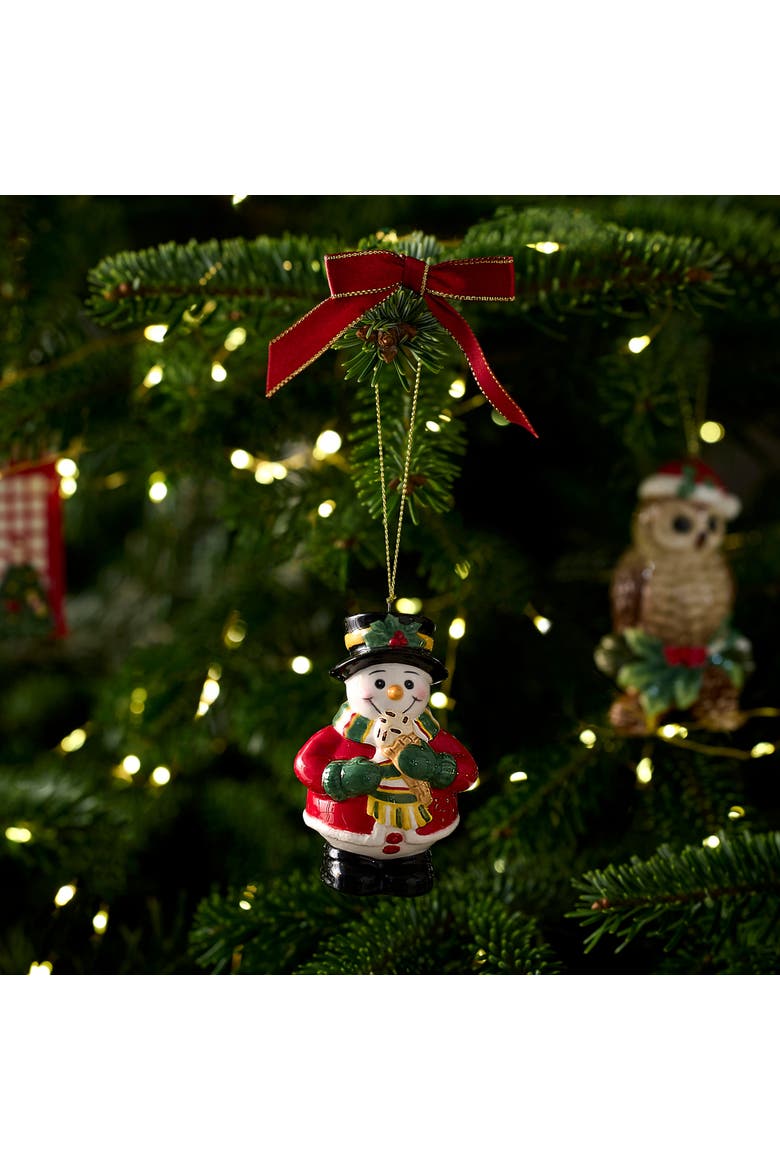 Christmas Tree Snowman Eating Ice Cream Ornament, Alternate, color, Multi