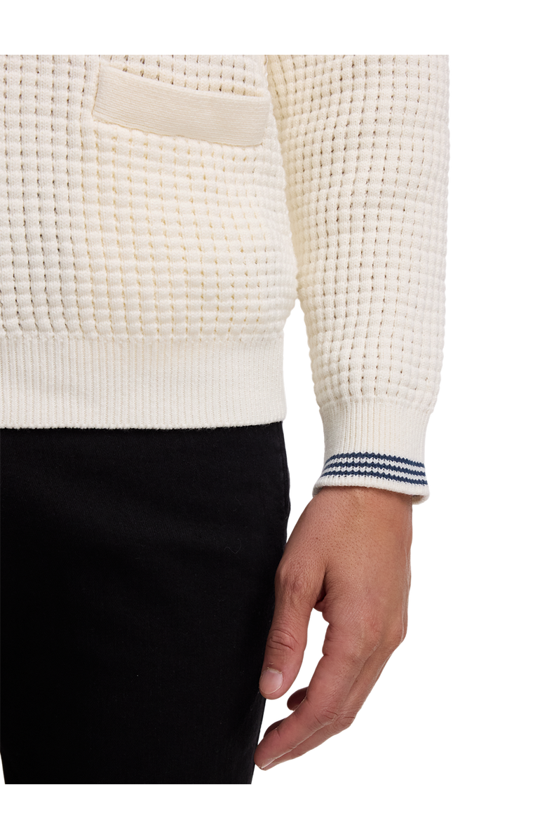 Paul Fredrick Cotton Button Front Polo Long Sleeve, Alternate, color, Ivory