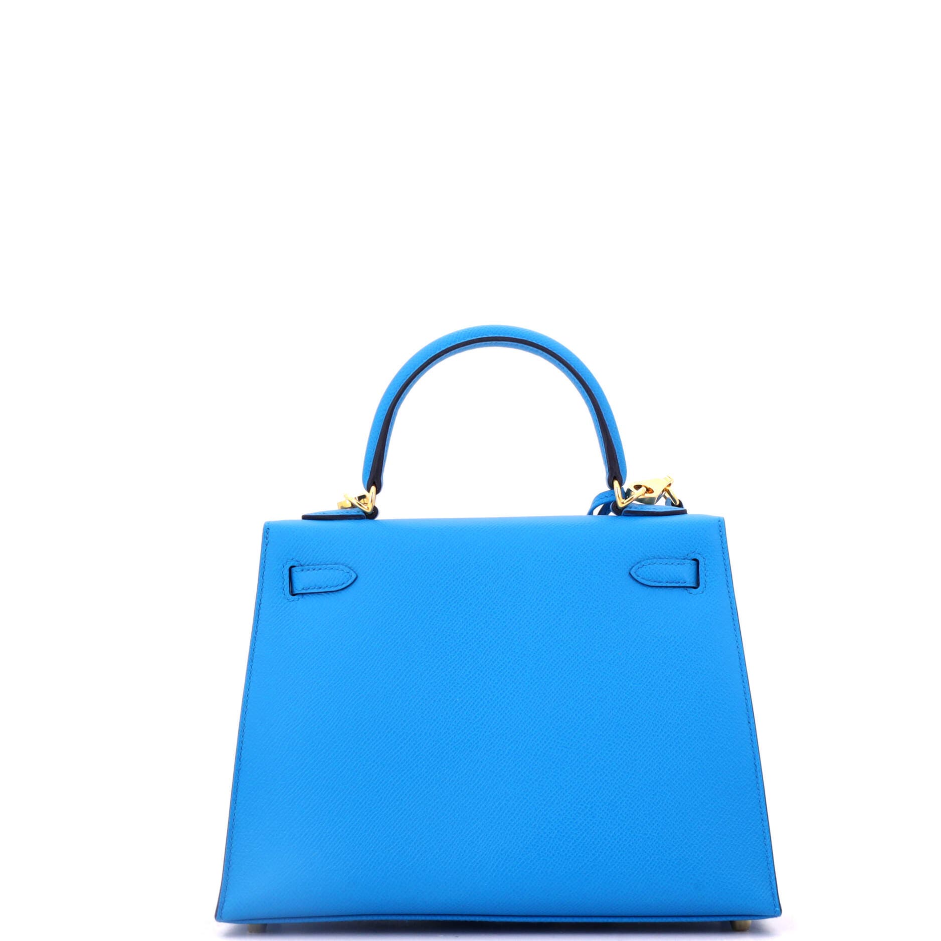 Pre-Owned Hermes Kelly Handbag Blue Epsom with Gold Hardware 25, Alternate, color, Bleu Frida