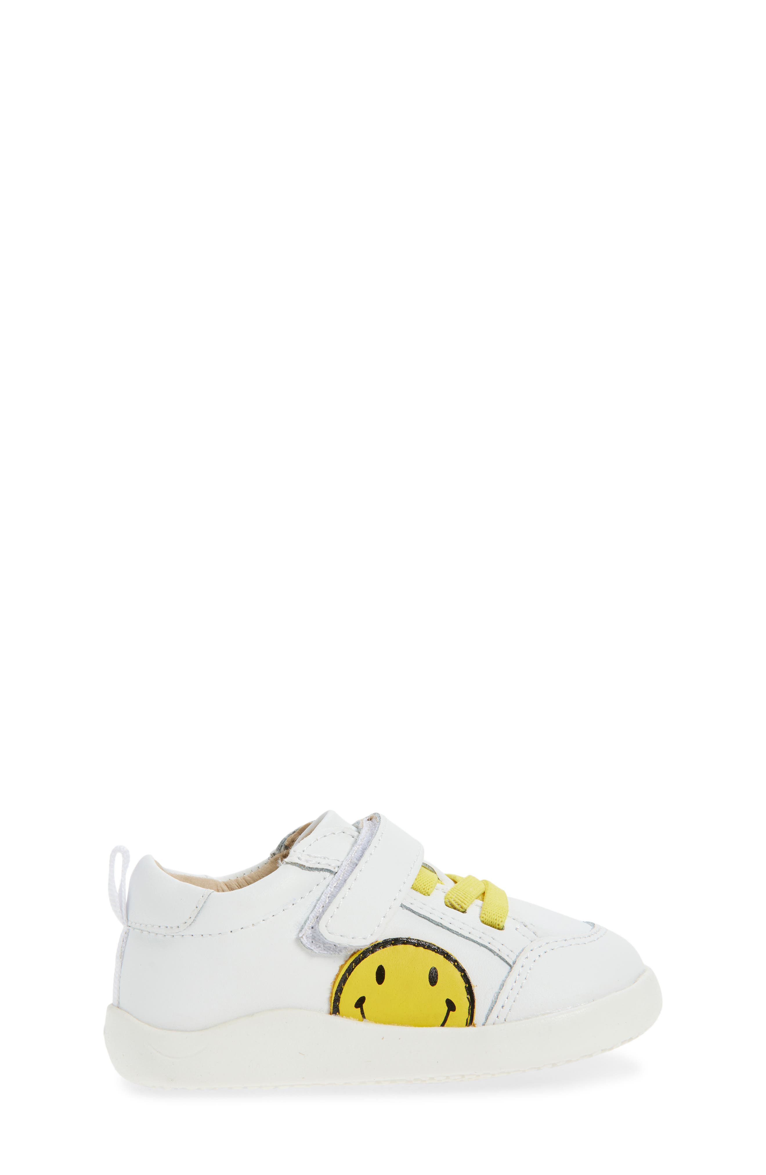 OLD SOLES Kids' Smiley Sneaker, Alternate, color, Snow / Yellow