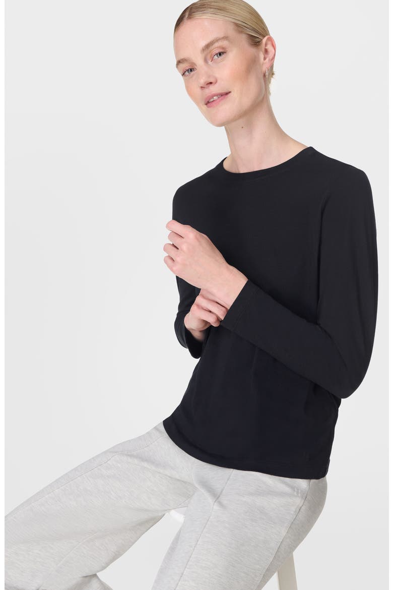 Essential Long Sleeve T-Shirt, Alternate, color, BLACK