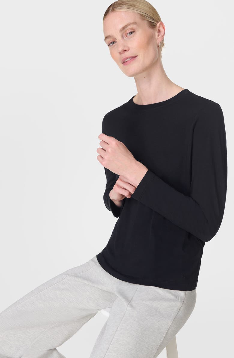 Sweaty Betty Essential Long Sleeve T-Shirt, Alternate, color, Black