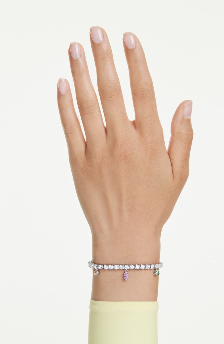 Swarovski x Ariana Grande Multicolor Crystal Charm Bracelet, Alternate, color, Silver/ White