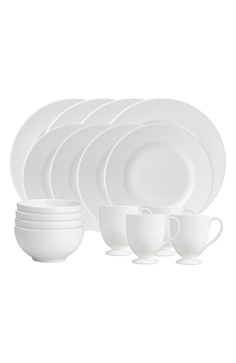Wedgwood White Collection 16-Piece Bone China Dinnerware Set, Main, color,