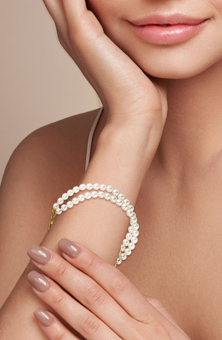 GLAZE JEWELRY Faux Pearl Bracelet, Alternate, color, Gold