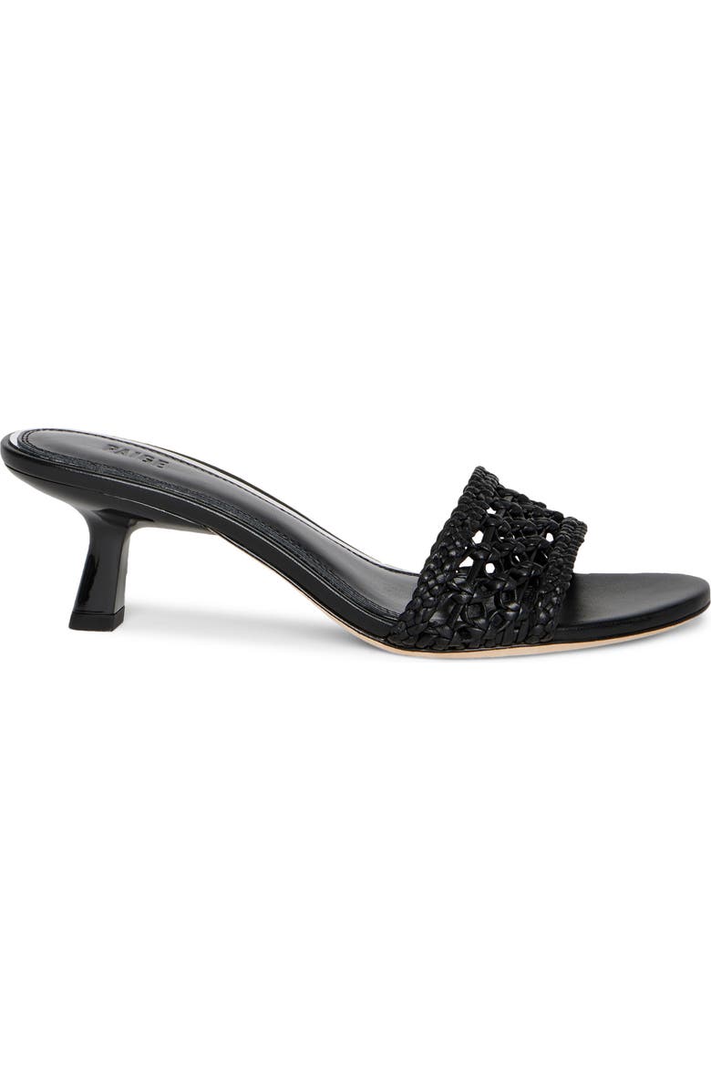 PAIGE Fallyn Woven Kitten Heel Slide Sandal, Alternate, color, Black