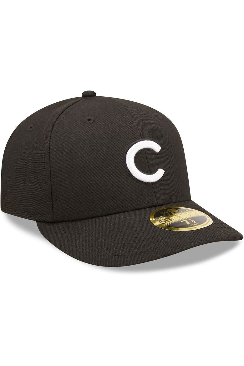 Men's New Era Chicago Cubs Black & White Low Profile 59FIFTY Fitted Hat, Alternate, color, Black