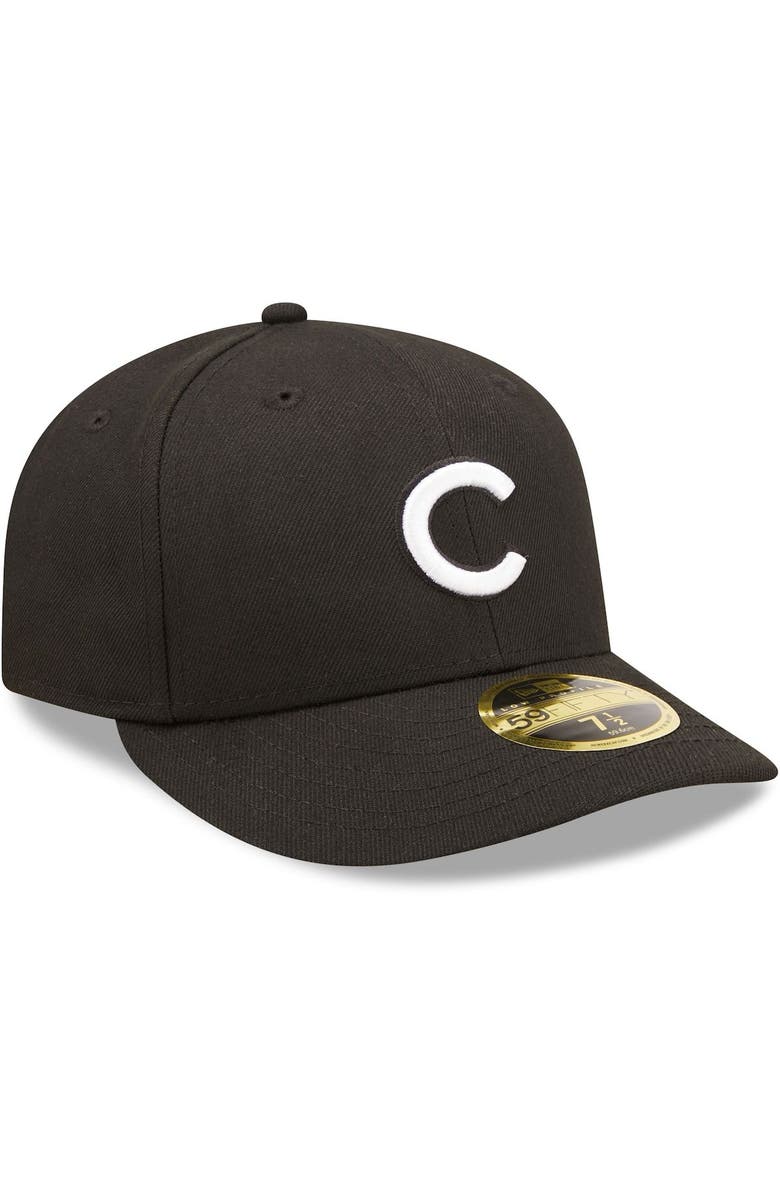 New Era Men's New Era Chicago Cubs Black & White Low Profile 59FIFTY Fitted Hat, Alternate, color,