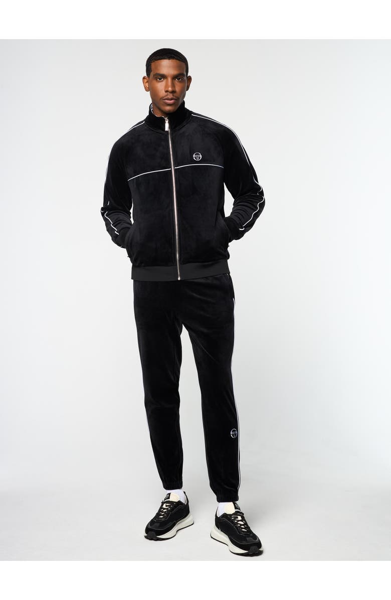 Sergio Tacchini Lioni Velour Track Jacket, Alternate, color, Black Beauty