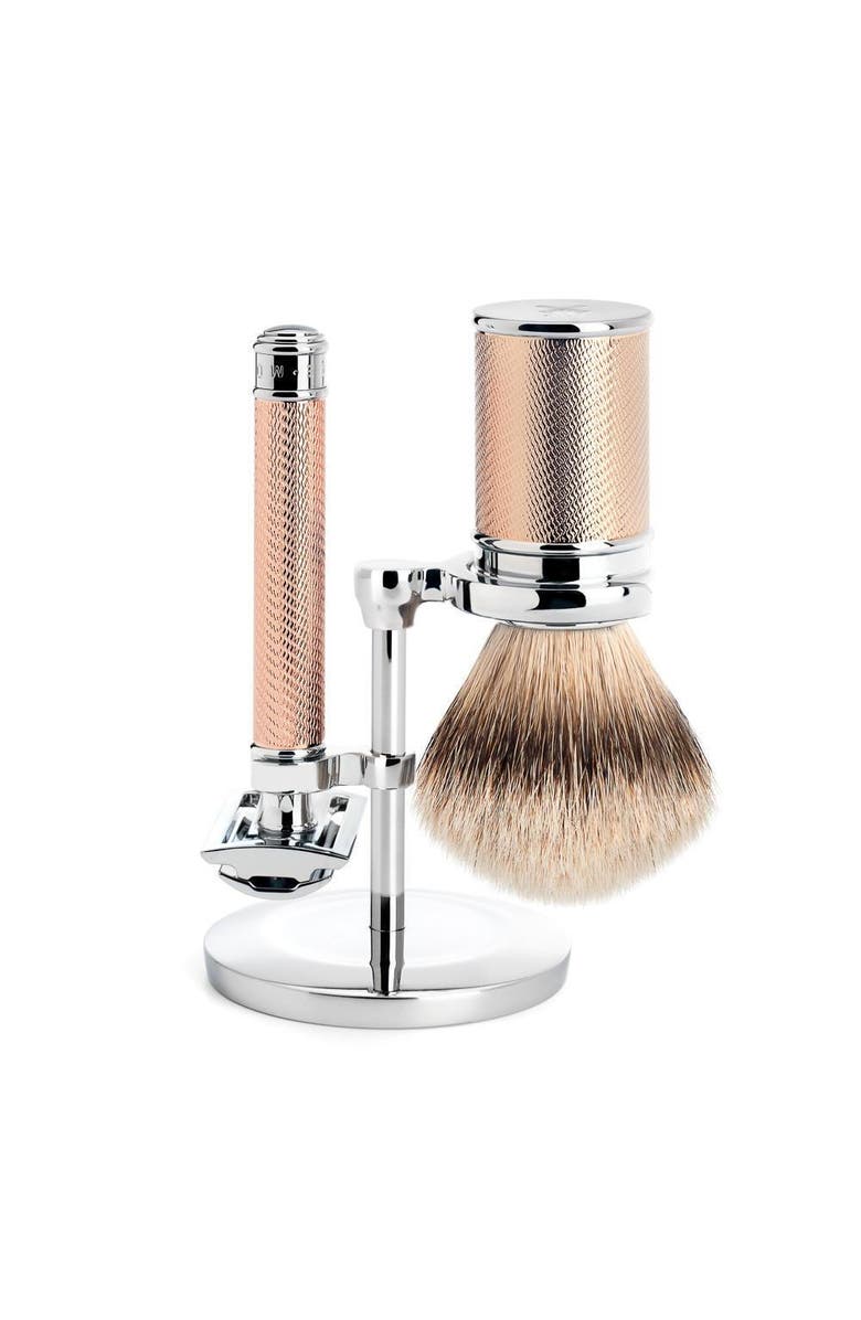 MÜHLE Rosegold Silvertip Badger & Closed Comb Safety Razor Shaving Set, Main, color, Rose Gold