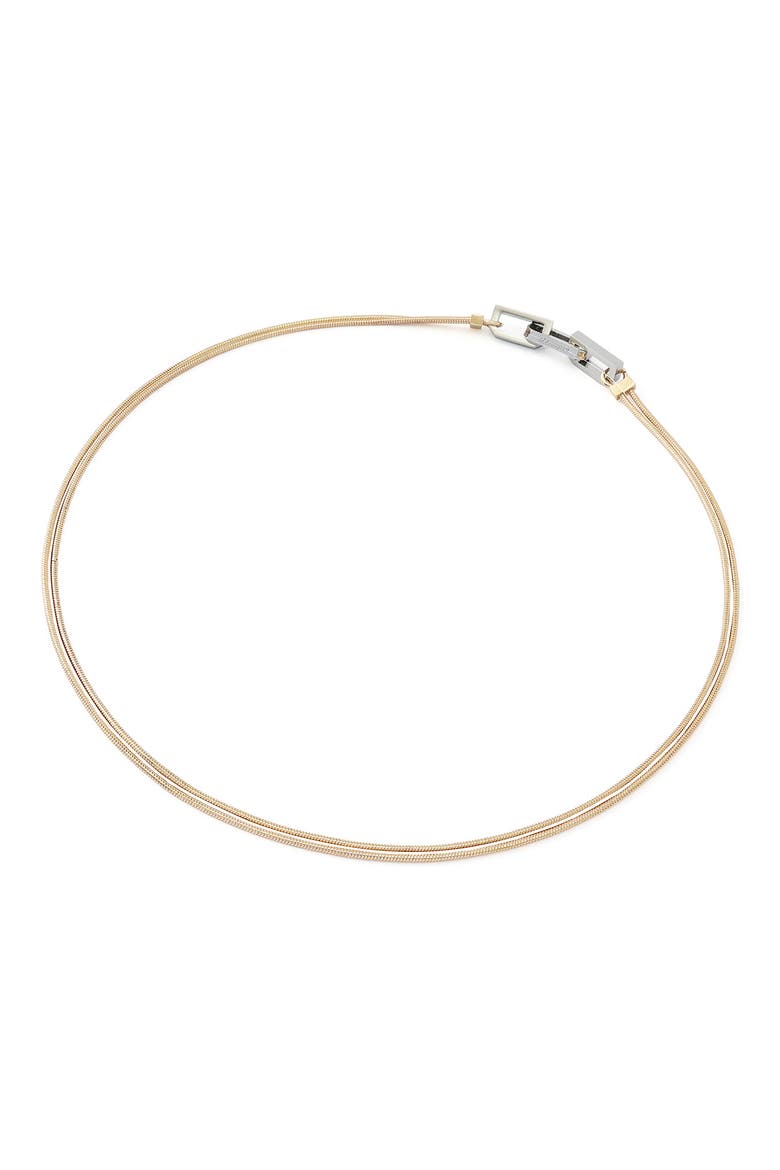 Hex Link Multilayer Necklace, Alternate, color, TWO TONE SHINY GOLD