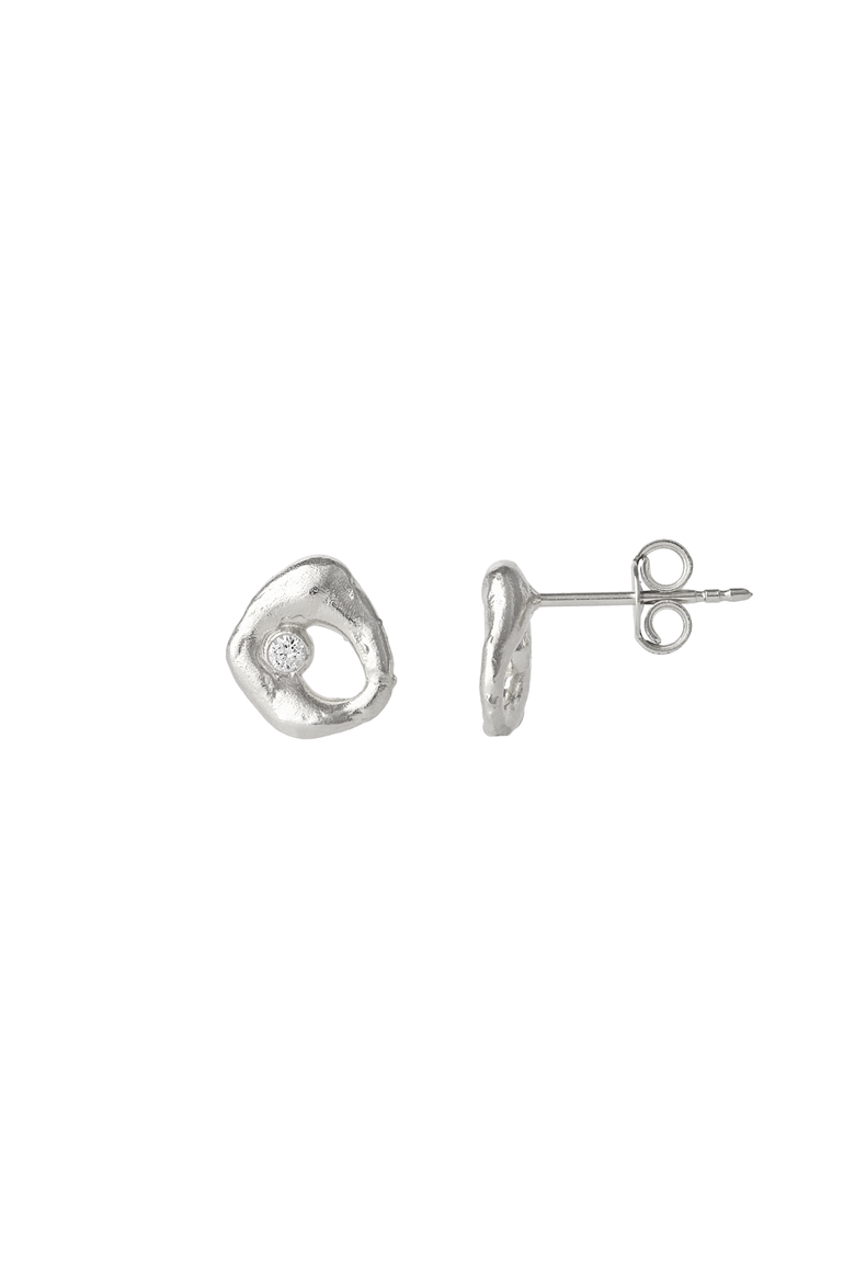 Dripping Molten Natural Textured Sterling Silver Authentic Earrings, Main, color, Silver