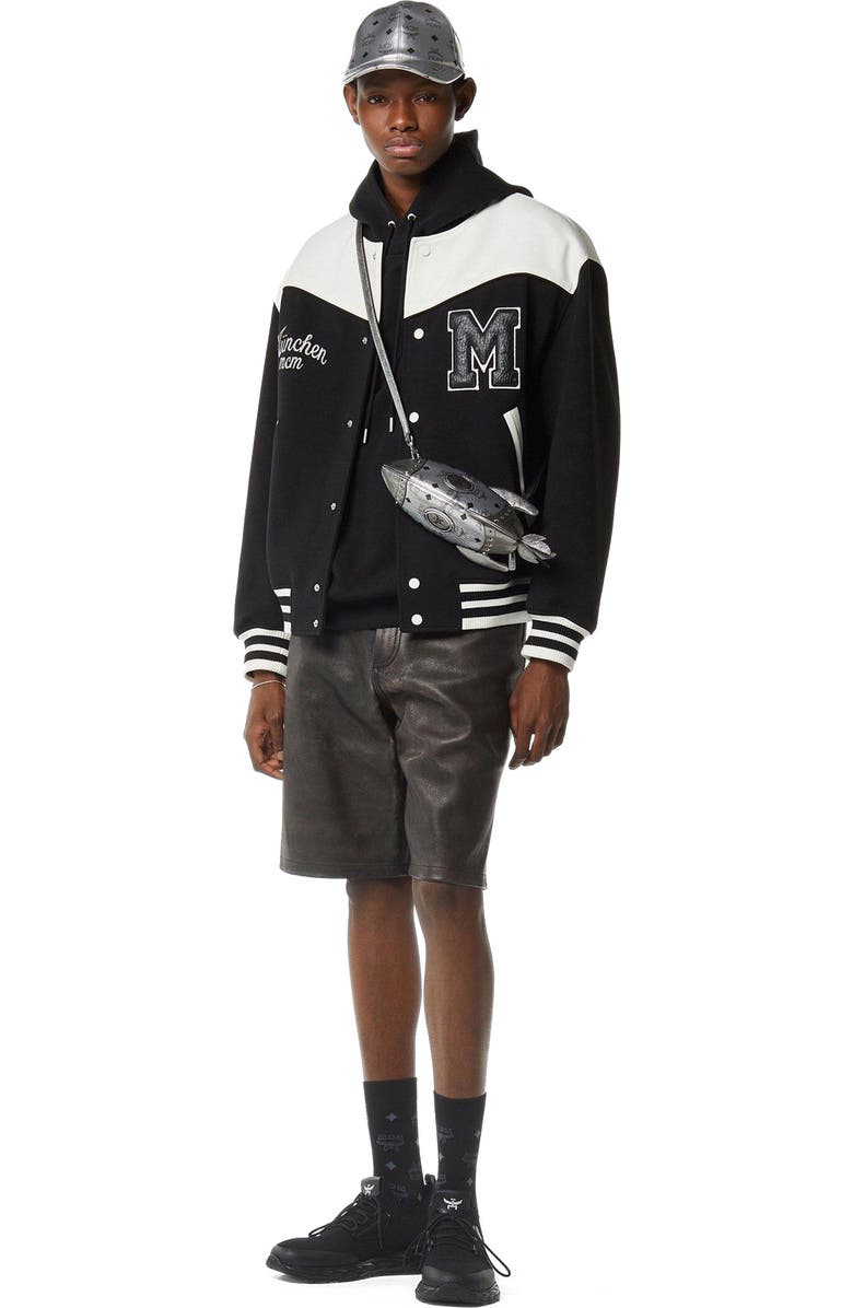 MCM Aren Rocket Crossbody in Visetos, Alternate, color, Silver