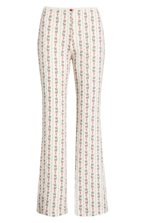 Kilo Brava Print Flare Leg Pajama Pants In White