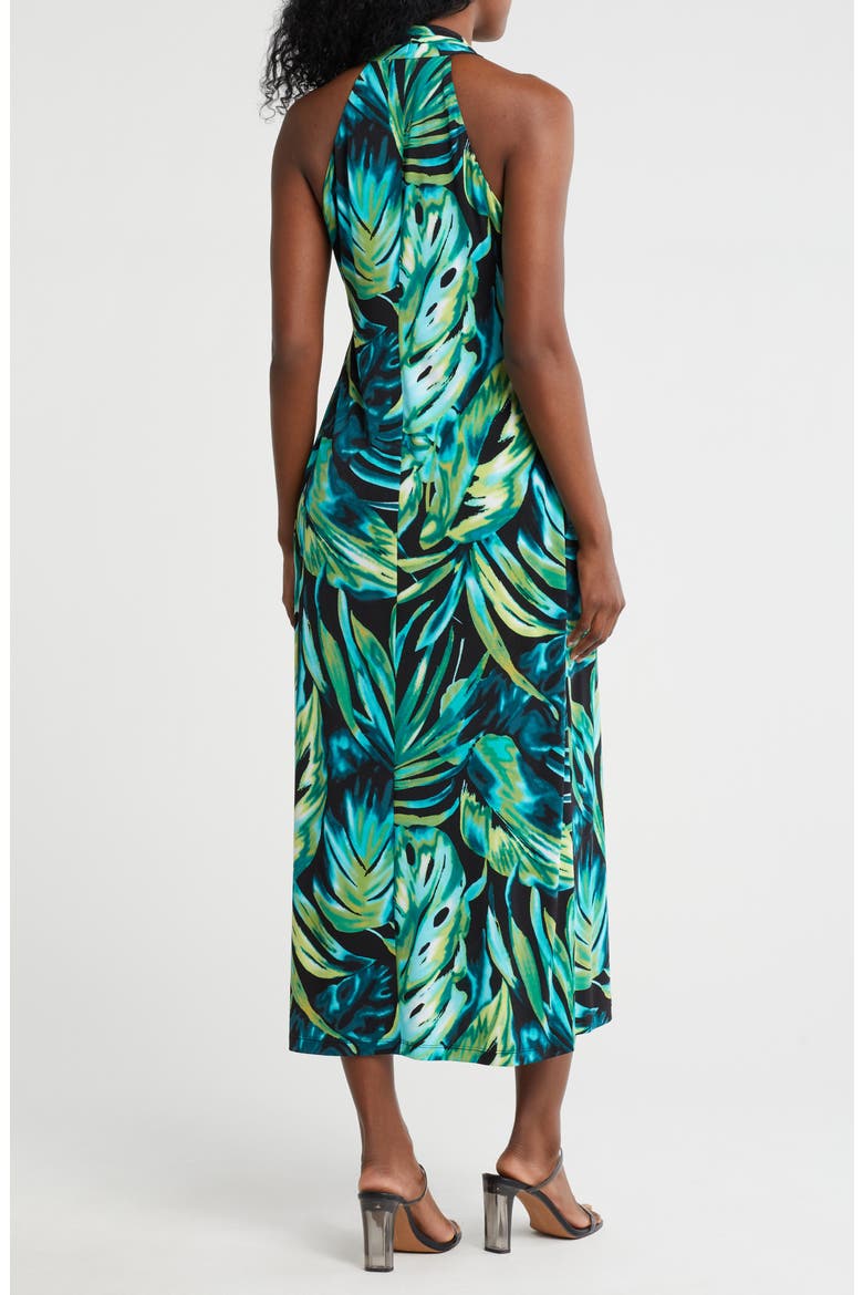 Halter A-Line Maxi Dress, Alternate, color, GREEN