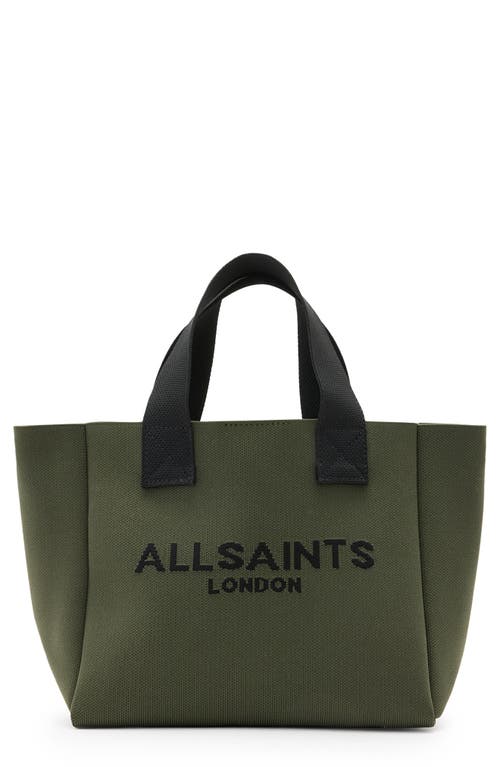 Allsaints Womens Olive Green Izzy Mini Logo-jacquard Recycled-polyester Tot In Olive Green