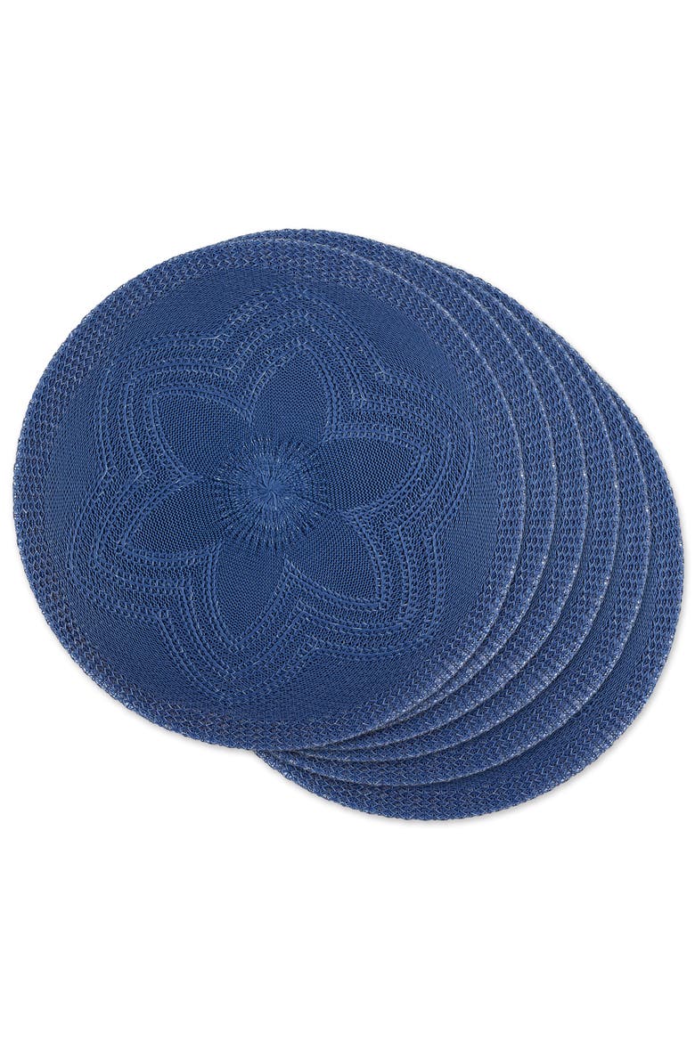 Floral Woven Placemat Set/6, Main, color, French Blue