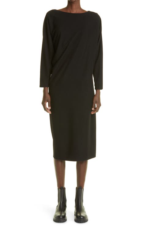Marcil Long Sleeve Wool & Cashmere Midi Dress