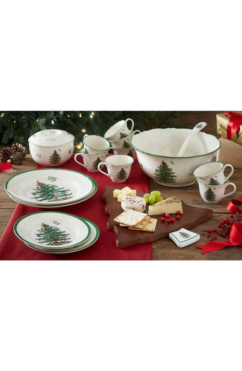 Spode 10-Piece Punch Bowl & Cups Set, Alternate, color, Green