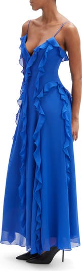 Veris Ruffle Chiffon Maxi Dress