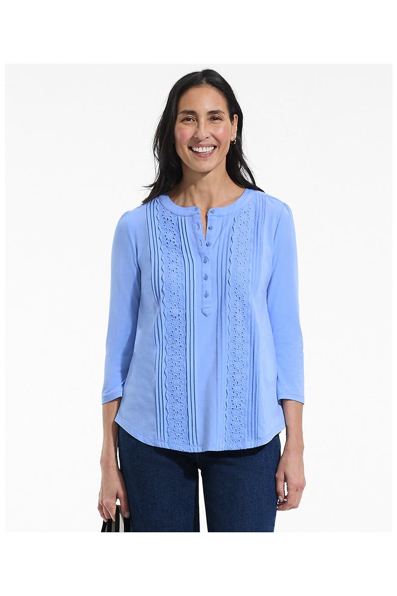 3/4 Sleeve Lightweight Jersey Embellished Top, Alternate, color, Clear Blue Sky